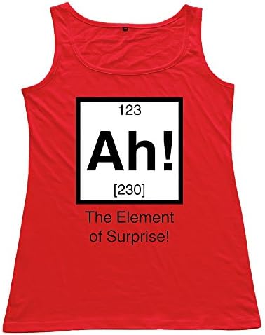 Xiaxkeng Ah! The Element Of Surprise Women's Essential Tank Top Tee SizeL ColorRed