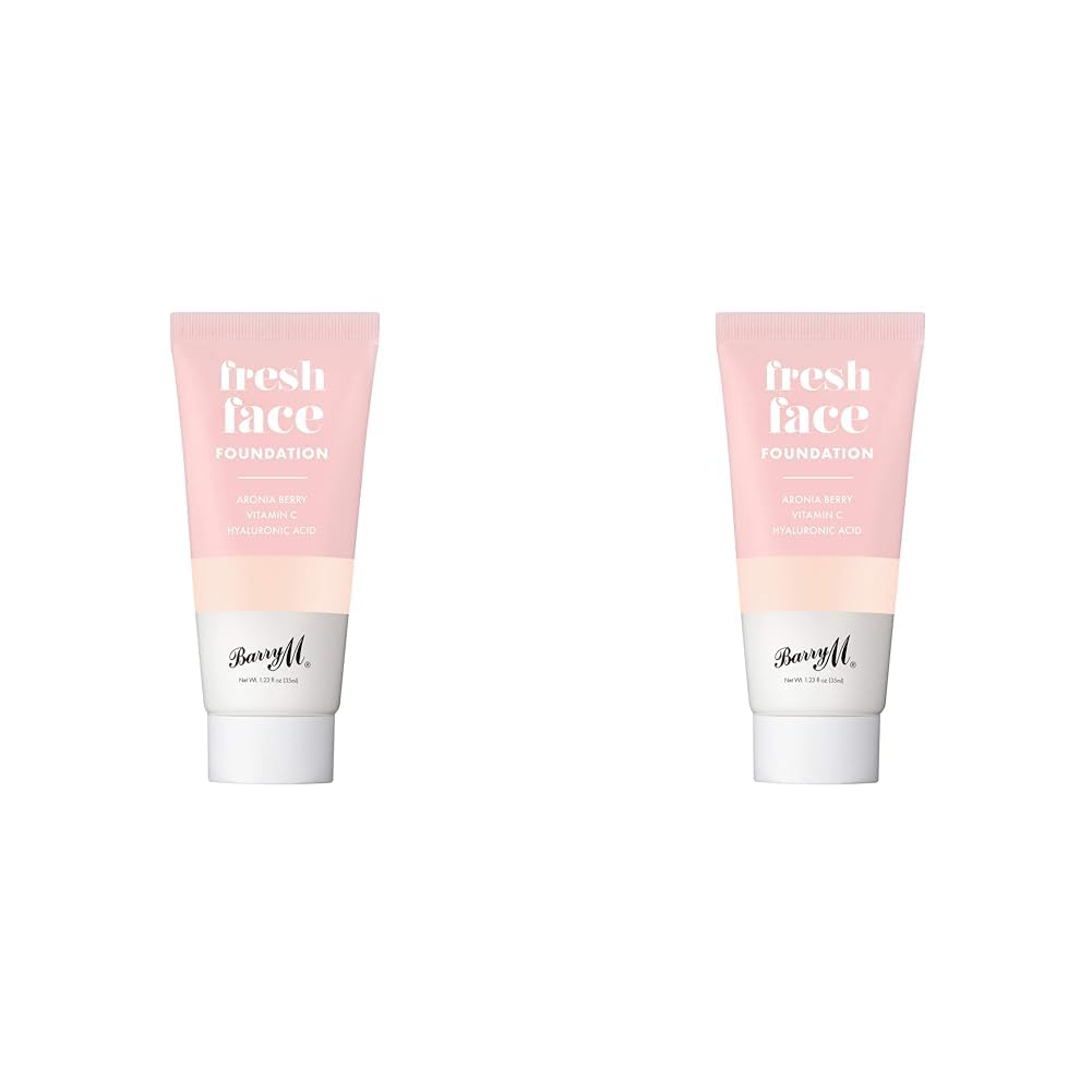 Barry M Cosmetics Fresh Face Lightweight Liquid Foundation Infused With Hyaluronic Acid And Vitamin C, Shade 1 (Pack of 2)