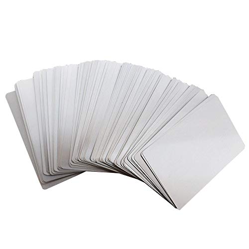 100pcs Sliver Sublimation Metal Business Cards Laser Engraved Metal Business Cards Sublimation Blanks 3.4x2.1in Thicknes (0.30mm) (Sliver) - Thumbnail 6