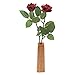 1st Year Wedding Anniversary 2 Stems Paper Roses 18 inches Tall with Vase