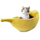 Pet Grow Cute Banana Cat Bed House Large Size, Pet Bed Cave Soft Cat Cuddle Bed, Lovely Pet Supplies for Cats Kittens Bed, Yellow
