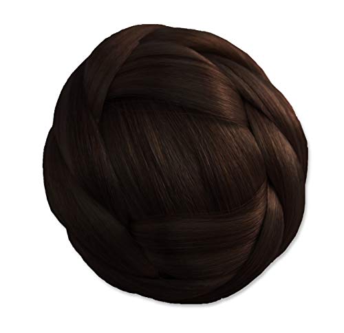 Mia Clip-n-Bun-Instant Bun That Clips On, Made of Synthetic Wig Hair, Dark Brown Color, for Dress Up, Quick Hair Style, Costume 1pc