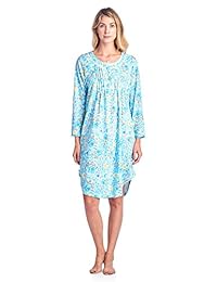 Casual Nights Camisón de encaje floral de manga larga con cuello redondo para mujer