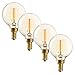 Brooklyn Bulb Co. Candelabra Edison Light Bulbs, Vintage Style, Mini Globe G16.5, Fully Dimmable, Warm White, 40W (E12), Squirrel Cage Filament, Atlantic Design - Set of 4