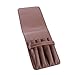 Pen Pouch Case Organizer PU Leather Holder for 4 Fountain Roller Ball Pens Storage Separate Slot Brown