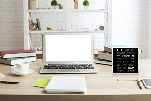 LED Word Clock - Displays Time as Text - Powered by AC Adapter (8" x 8") (Certified Refurbished)