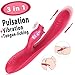 Waterproof Rabbit Vibrator G Spot Dildo Vibrator for Women with Strong 10 Vibrations 7 Pulsations for Dual Stimulation, PALOQUETH Clit Stimulator Sex Toy for Tongue Licking Pleasure,Rechargeable