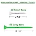 STIXX Biodegradable Golf Tees - Hard & Durable - 100 Count: 60 Green Long Tees - 3 1/4 and 40 White Short Tees - 2 1/8. Best for all Over-Sized Drivers, Irons & Hybrids. Longer Drives & Lower Scores (33438)