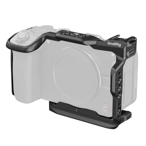 SMALLRIG Jaula de liberación rápida HawkLock para Canon R6 V, Jaula Completa de aleación de Aluminio para cámara, Placa QR para rieles Arca, Cold Shoe y NATO, para estabilizador dji RS - 6372