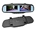 800x480 HD Dual Screen Mirror Monitor, 4.3“ Rearview Backup TFT LCD Display 4-Channel Video Input for Car Rear Front Side View Cameras