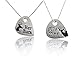 Charm.L Grace Her Buck & His Doe Elk Heart Pendant Charm Necklace