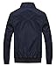 chouyatou Men's Active Lightweight Softshell Zipper Bomber Jacket (Medium, Dark Blue)
