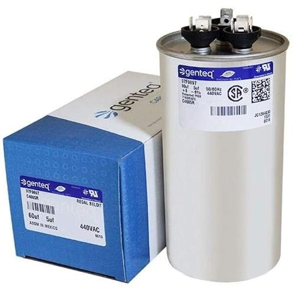 Replacement 60/5 MFD 440 Volt Round Dual Run Capacitor 
