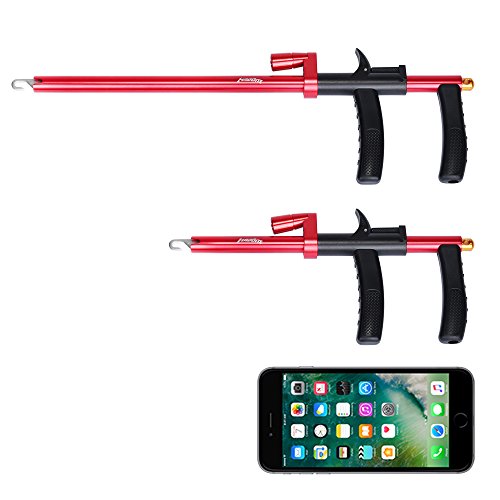 MadBite Hook Out Fish Hook Remover - Various Styles of Corrosion Resistant Hook Removal Tools for the Safe Removal Of Hooks and Fishing Lures (Red - 13.6")