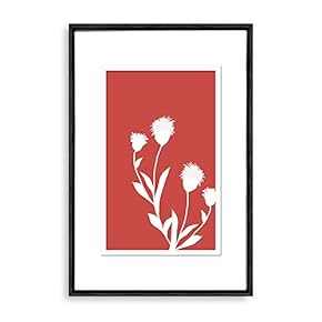 Framed Canvas Wall Art Abstract Flower Canvas Prints Home Artwork Decoration for Living Room,Bedroom - 16x24 inches