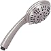 Aqua Elegante 6 Function Luxury Handheld Shower Head - Adjustable Pressure Rainfall Spray With Removable Nozzle, Brushed Nickel