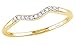 THE JEWEL ZONE Round CutWhite Natural Diamond Accent Curved Wedding Band Ring 14k Gold Over Sterling Silver Stackable Band Rings, Gift For Her (0.06 Cttw)
