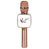 Karaoke Microphone - Portable Wireless Handheld Bluetooth with Amplifier - Broadcast, Present, Youtube Songs, for Android, Apple, and Computers - Rose Gold