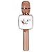 Karaoke Microphone - Portable Wireless Handheld Bluetooth with Amplifier - Broadcast, Present, Youtube Songs, for Android, Apple, and Computers - Rose Gold