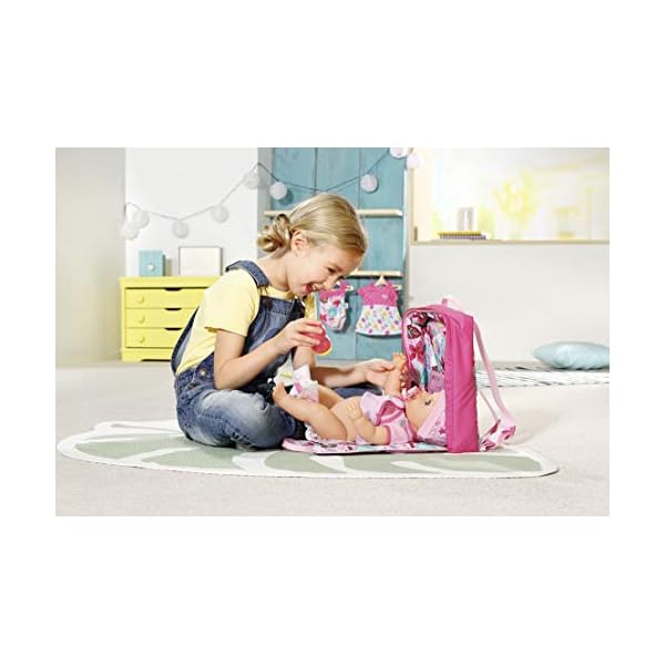BABY born Holiday Wickelrucksack, Puppenwickeltasche in pink inkl. 1 Windel und Puderdose, 829233 Zapf Creation – Bild 6