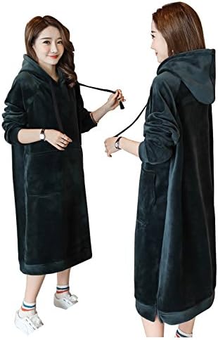 Amazon Dolly Para 大人パーカー暖か両面起毛ロング丈レディーズフード付ワンピース 防寒 ワンピース チュニック 通販