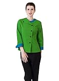 JXH Chef Uniforms women's short long sleeve colored chef coat green blue and red