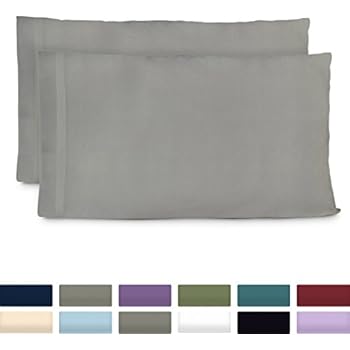Cosy House Collection Premium Bamboo Pillowcases - Standard, Light Grey Pillow Case Set of 2 - Ultra Soft & Cool Hypoallergenic Blend from Natural Bamboo Fiber