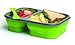 DCI Lunch Box with lid and Spork, 2 Compartment, Collapsible, BPA Free, Large, Assorted Green and Orange