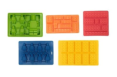 Silicone Candy Mold Ice Cube Tray for Lego Chocolate Gummies Crayon Soap - Set of 5