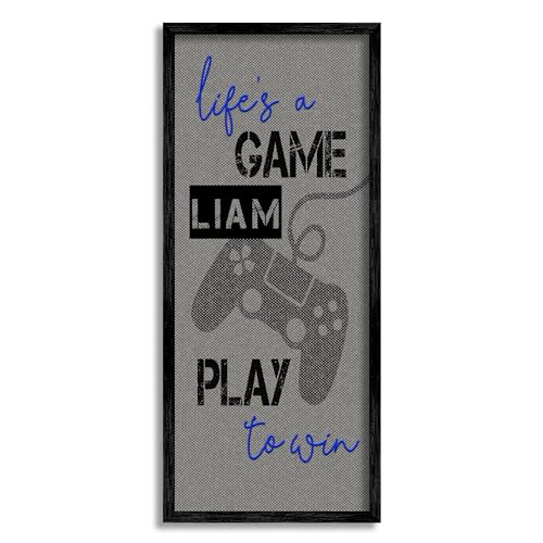 Stupell Industries Play To Win Gamer Personalized Framed Giclee Art by TSB and…