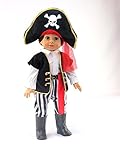 Black and White Pirate Halloween Costume| Fits 18