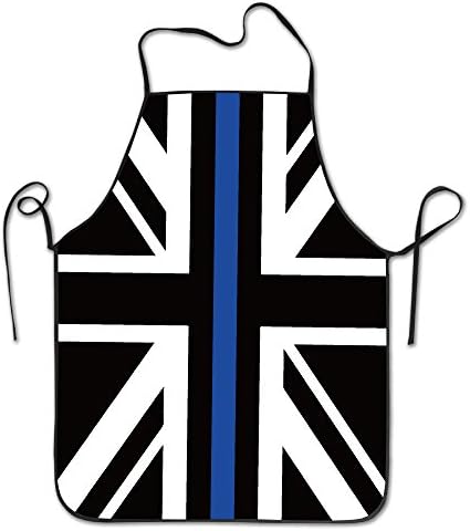 Union Jack Thin Blue Line Unisex Adjustable Kitchen Cooking Chef's Apron,Perfect For Cooking,Baking,Crafting