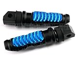 Universal Motorcycle Racing CNC Aluminum Alloy Blue Metal Passenger Rear Foot Rests Pegs Fit For Buell Pedal 8mm Hole