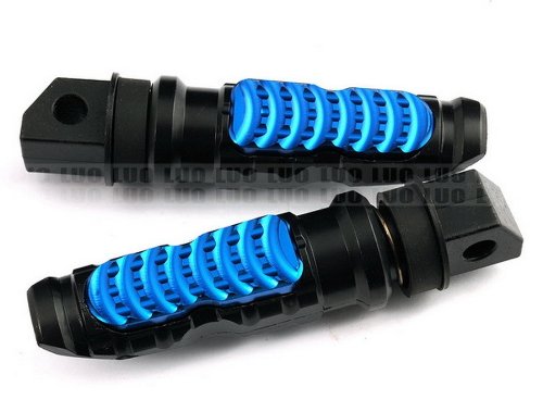 Universal Motorcycle Racing CNC Aluminum Alloy Blue Metal Passenger Rear Foot Rests Pegs Fit For Buell Pedal 8mm Hole