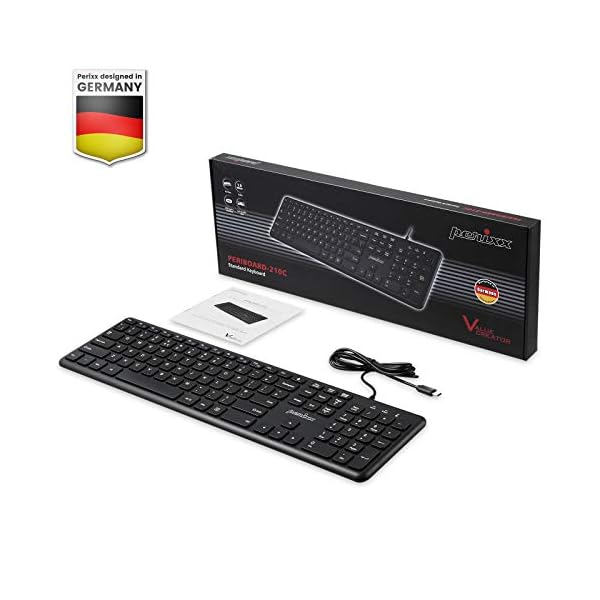 Perixx-PERIBOARD-210-USB-C-Full-Size-Keyboard-with-Ultra-Thin-Design-and-Quiet-Keys-for-Computer-Laptop-PC-Desktop-UK-QWERTY-Black perixx PERIBOARD-210 USB-C Full Size Keyboard with Ultra Thin Design and Quiet Keys for Computer, Laptop, PC, Desktop…