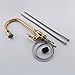 KES Brass Bar Sink Faucet with Pull Down Sprayer Head Modern Single Tall Large Commercial Pullout Kitchen Faucet Sprayer Pulldown High Arc Gooseneck Polished Gold Finish, L6933-4