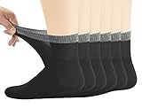 Yomandamor Men's Bamboo Diabetic Ankle Socks with Seamless Toe and Non-Binding Top,6 Pairs L Size(10-13)