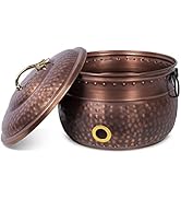 BIRDROCK HOME Water Hose Holder with Lid - Ground Garden Hose Pot - Decorative - Handle - Embosse...