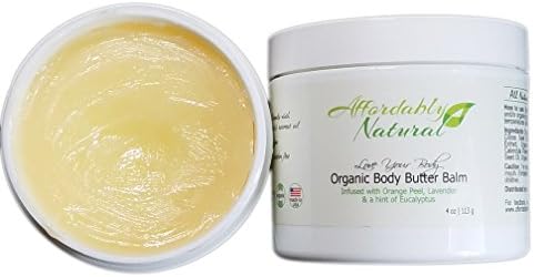 ORGANIC BODY BUTTER w/ Coconut Oil, Beeswax, Chamomile &amp; Lavender - MADE IN USA, 4oz