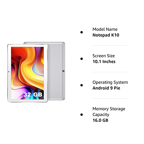 Dragon Touch Notepad K10 Tablet with 32 GB Storage, 10.1 inch Android