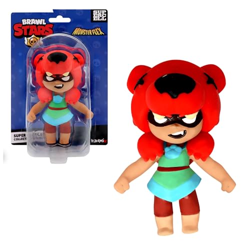 Bizak Monsterflex 64390009-8 Brawl Stars Figurine Nita à Collectionner, Super Extensible et élastique, 13 cm, 10 à Collectionner, pour Adultes, Fans et Enfants à partir de 8 Ans