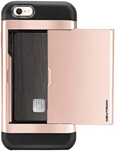 Neutron iPhone 7 and iPhone 8 Case with Card Holder | Dual Protection Credit Card & Cash Wallet ID Slot (Rose Gold)