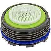 Neoperl 13 0110 5 Ultra Low Flow PCA Cache Spray Aerator, Junior Size, 0.5 GPM, Lime Green/White Dome, Spray Stream, M21.5 x 1 Threads, Plastic, 0.539" Height