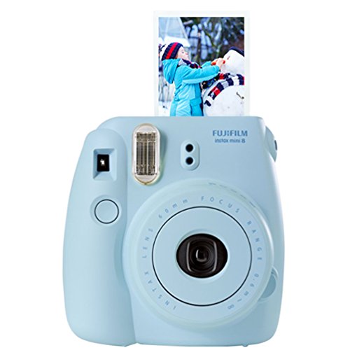 Fujifilm Instax Mini 8 Kids Instant Camera + Fuji Instax Film (20 Sheets) + Accessories Bundle, Batteries, Photo Album, Stickers (Blue)