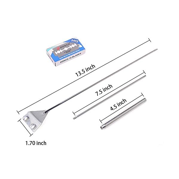 HOTOOLME Algae Scraper Fish Tank Scraper Cleaner Tool Kit with 10 Blades for Glass Aquarium Cleaning 65cm Long Handle