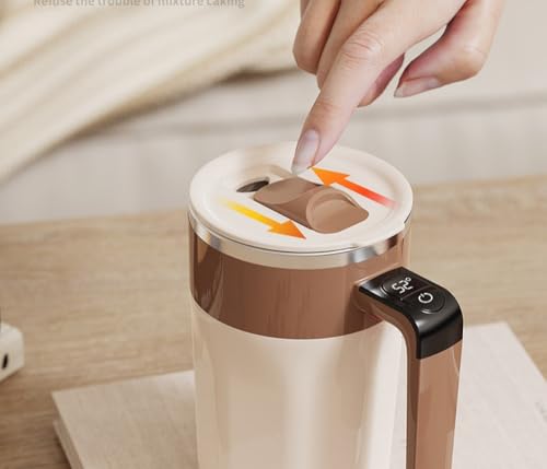 HULPPRE Automatic Self-Stirring Coffee Mug with Smart Temperature Control,400ml 316 Stainless Steel Electric Mixing Cup with Lip,Type-C Rechargeable,One-Touch Stirring for Coffee,Milk,Protein Powder