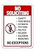 No Soliciting Door Sign, No Soliciting for House 10x7 Inches, Rust Free .040 Aluminum, Fade Resistant, Made in USA