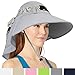 Women Sun Hat with Neck Flap Wide Brim | Ladies Outdoor Shade Hat for Summer, Hiking, Beach, Fishing, Travel, Gardening | UPF50+ Sun Protection - Grey