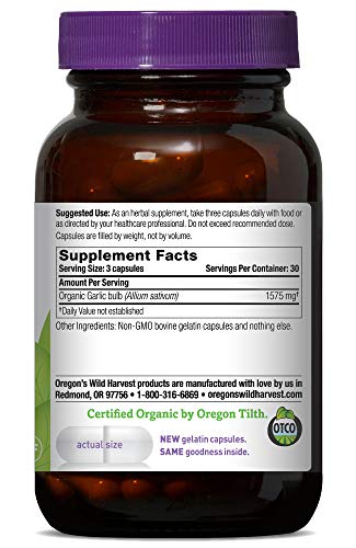 image for Oregon's Wild Harvest Non-GMO Garlic Capsules,  Organic Herbal Supplem