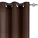 Lazzzy Window Tiers Curtains for Bedroom Casual Weave Textured Kitchen Semi Sheer Window Curtain Panels Cafe Curtains Eyelet 1 Pair 24 inch Brown